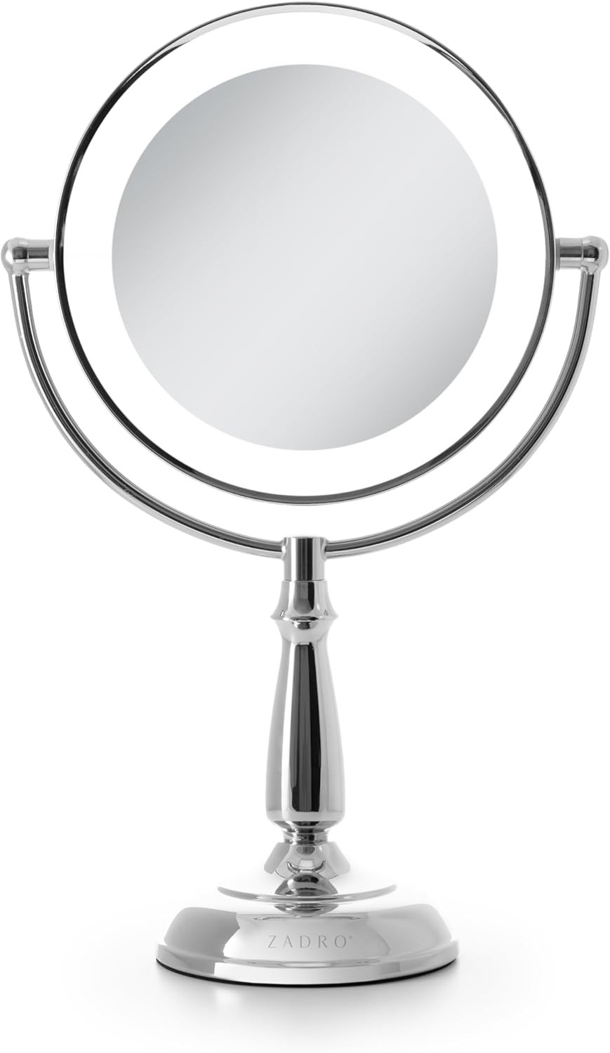 Zadro 11" Makeup Mirror with Lights and Magnification Dimmable Touch LED Lighted Makeup Mirror with Magnification (Large | 11" x 17" | 10X/1X, Chrome)